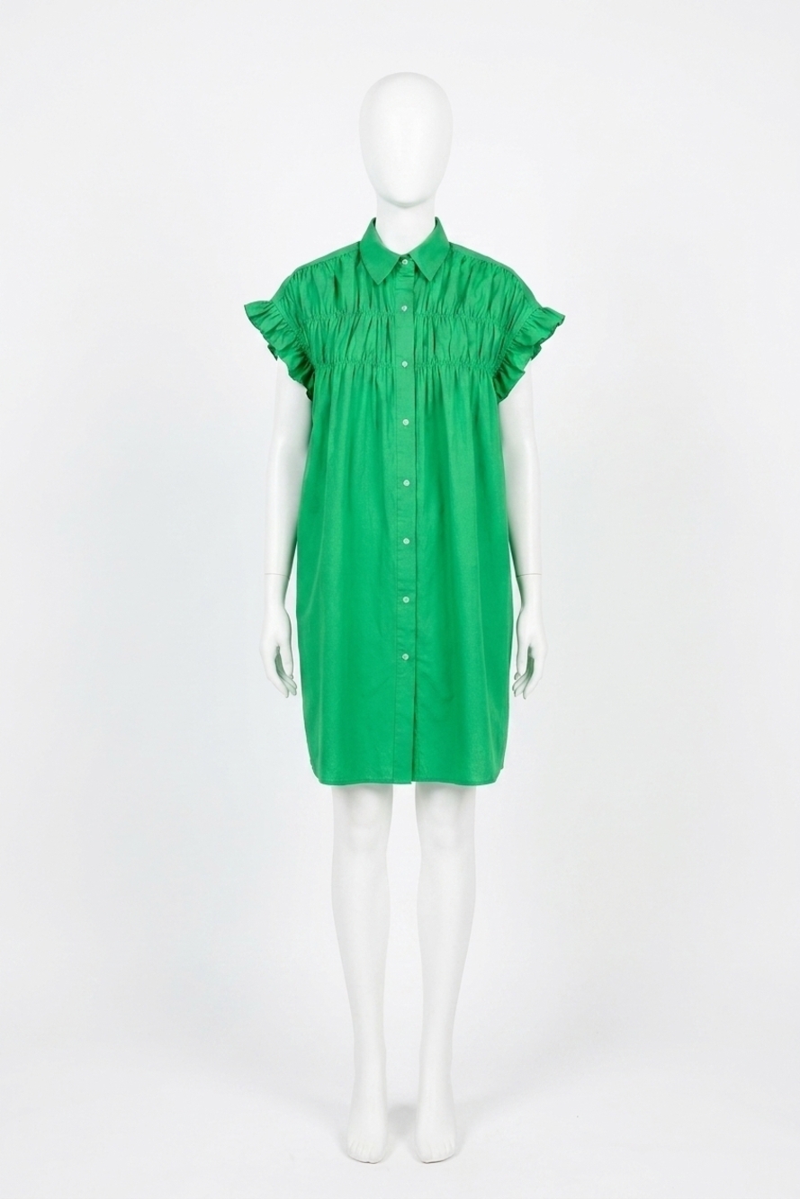 NEW MOLLY BRACKEN short sleeve woven dress in green